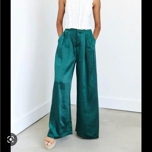 Black Satin Trousers/Pants - NWT